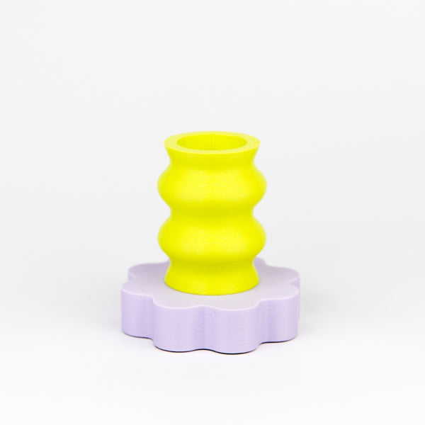 Memphis Candleholder 05 - Lime/Lavender