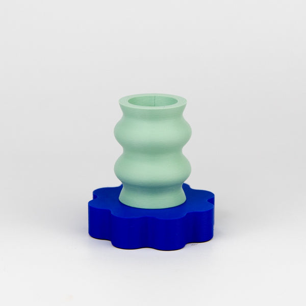 Memphis Candleholder 05 - Teal/Lapis