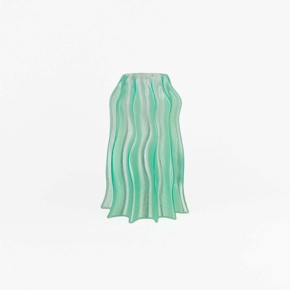 Rib Vase - Translucent Glass Green