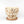 Ceramic pot with brown and beige speckled design on a white background