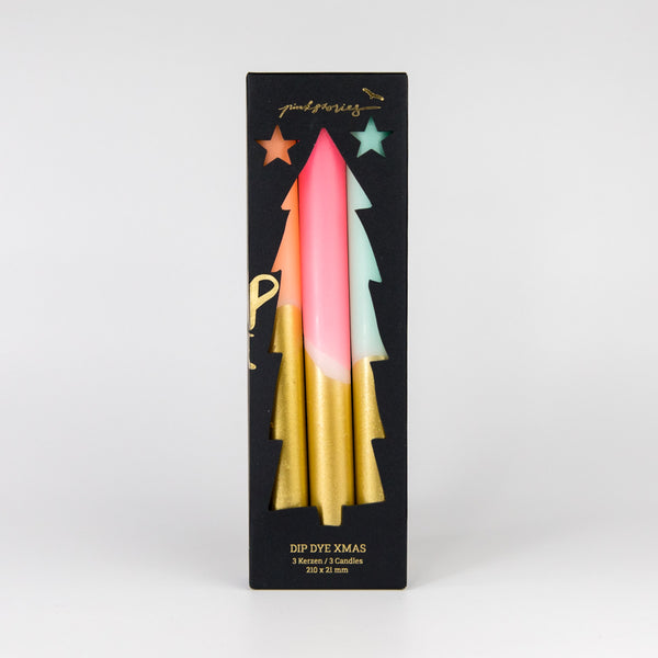 Dip Dye Xmas Candle - Fireworks