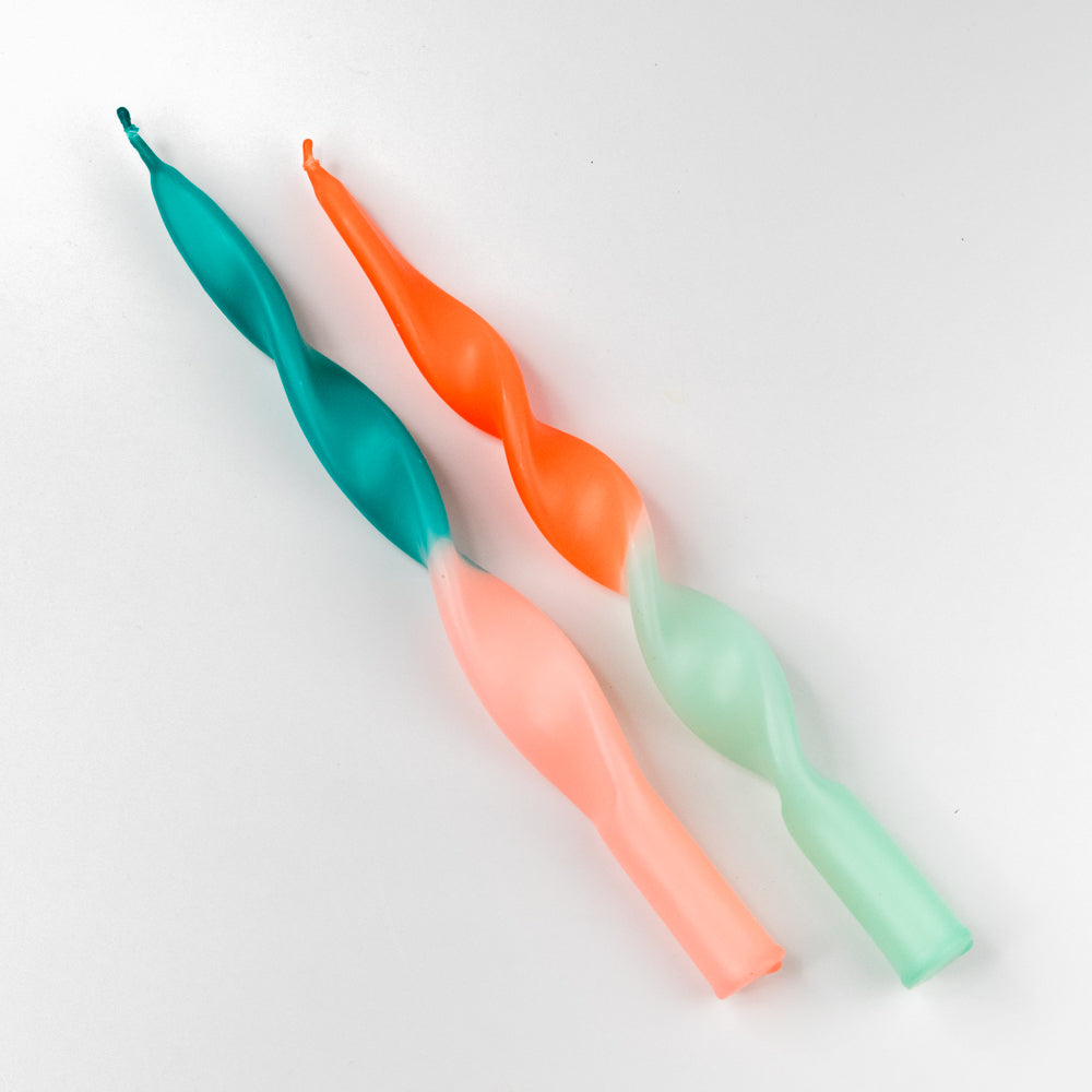Dip Dye Curly Candles - Miami Jade