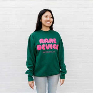 Rare Device Bubble Sweatshirt worn in Green 