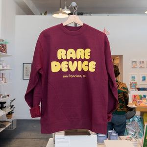 Rare Device Bubble Sweatshirt displayed in Maroon