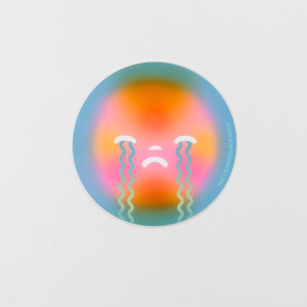 Sad Sun Circle Sticker