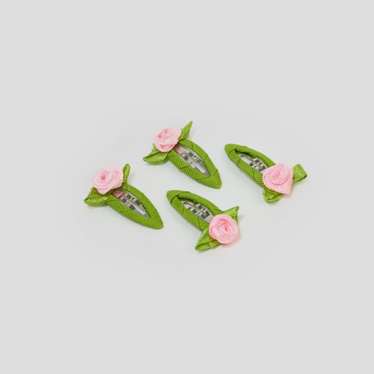 Rosette Snap Clips - Blush