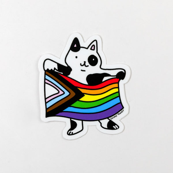 Rainbow Flag Cat Pride Sticker