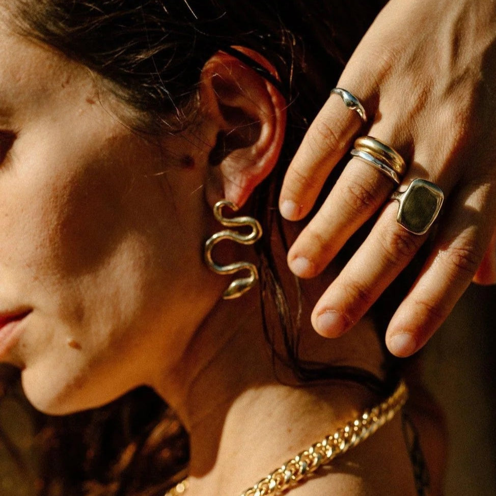 Serpent Kiss Earrings by Dea Dia