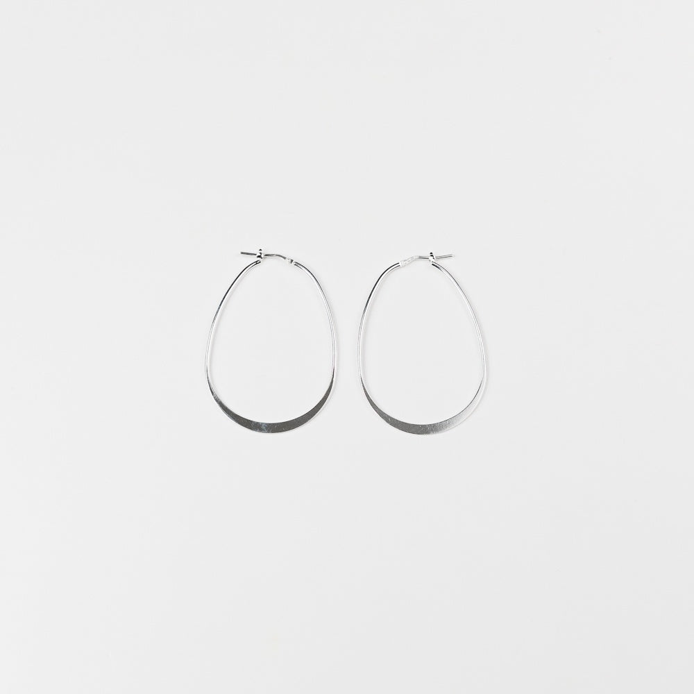 Silver Large Graduated Teardrop Hoops