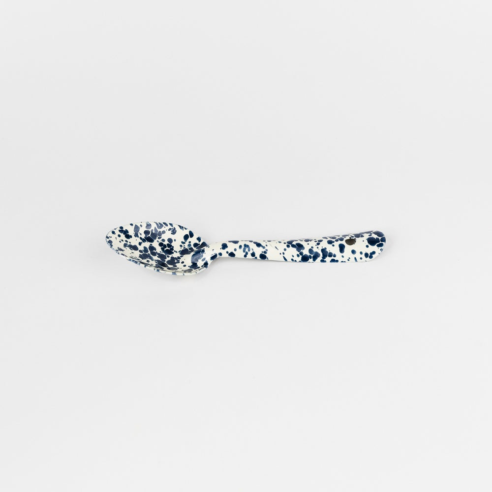 Splatter Enamelware Small Spoon - Navy & Cream Splatter