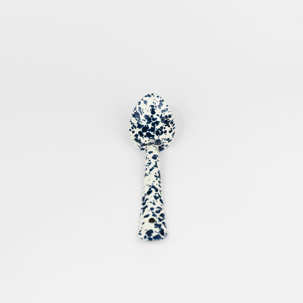 Splatter Enamelware Small Spoon - Navy & Cream Splatter