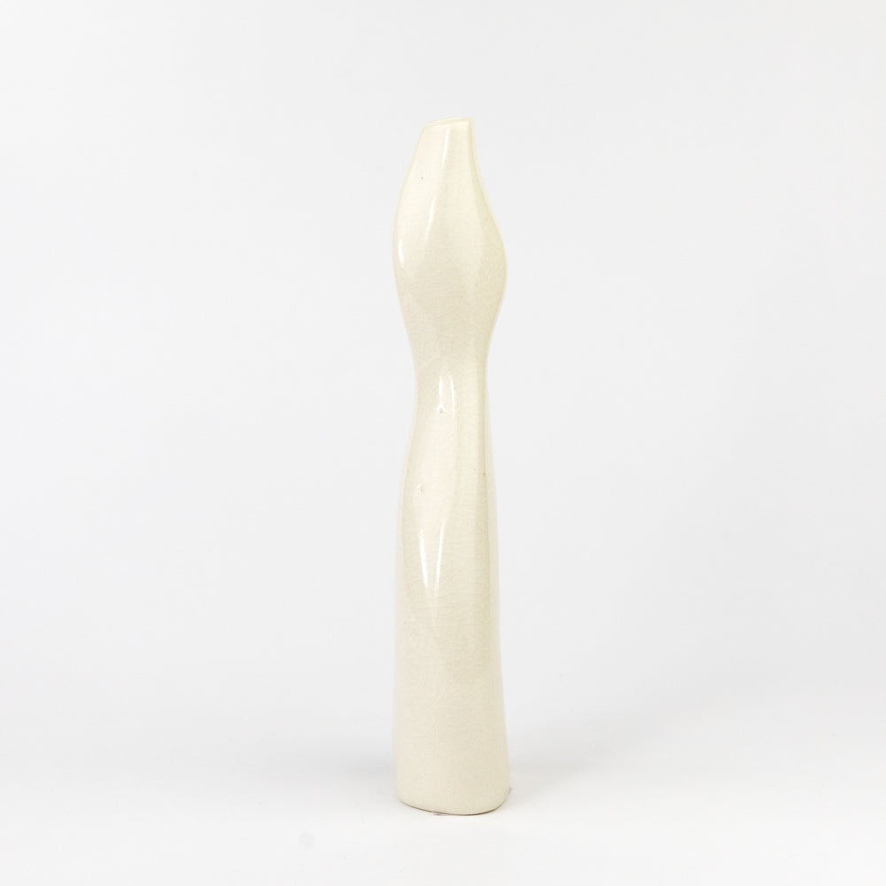 White ceramic vase on a white background
