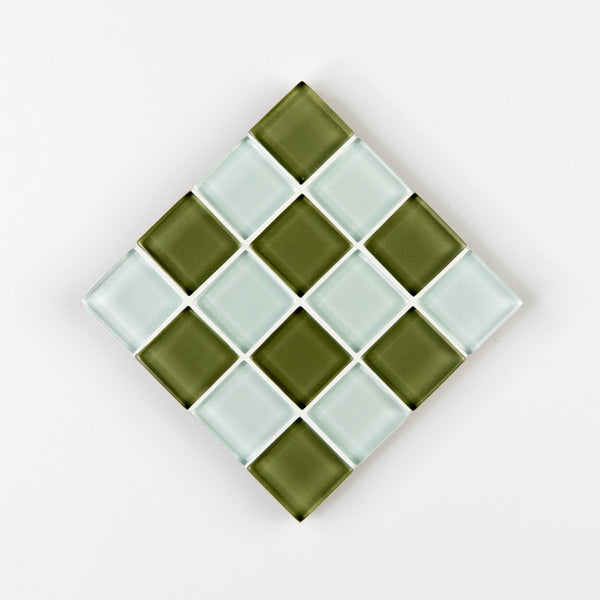 Glass Tile Coaster - Matcha Milk Chocolate