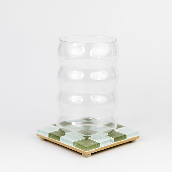 Glass Tile Coaster - Matcha Milk Chocolate