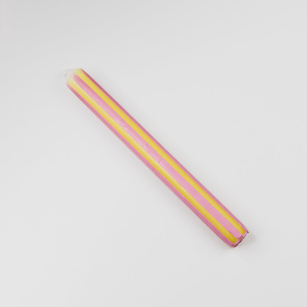 Pinstripe Candle - Lime/Pink