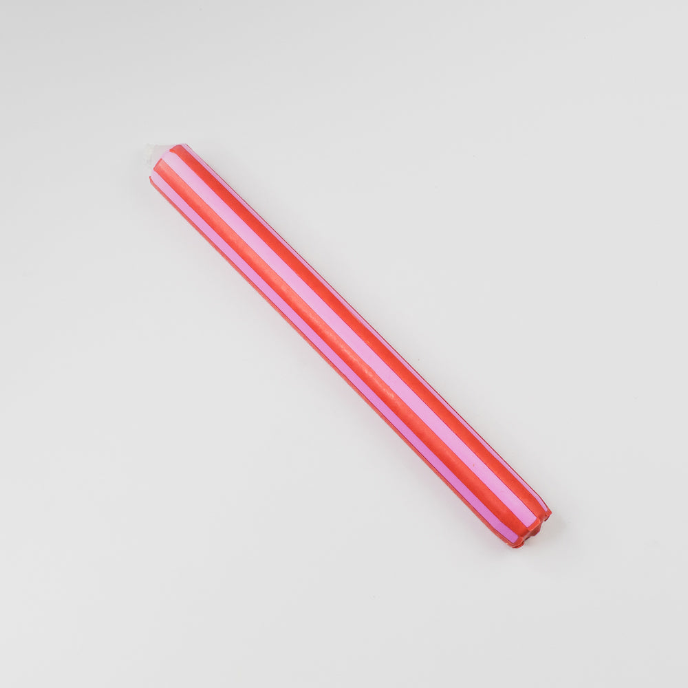Pinstripe Candle - Pink/Orange