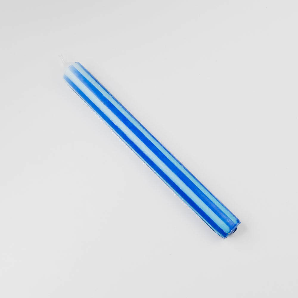 Pinstripe Candle - Turquoise/Blue
