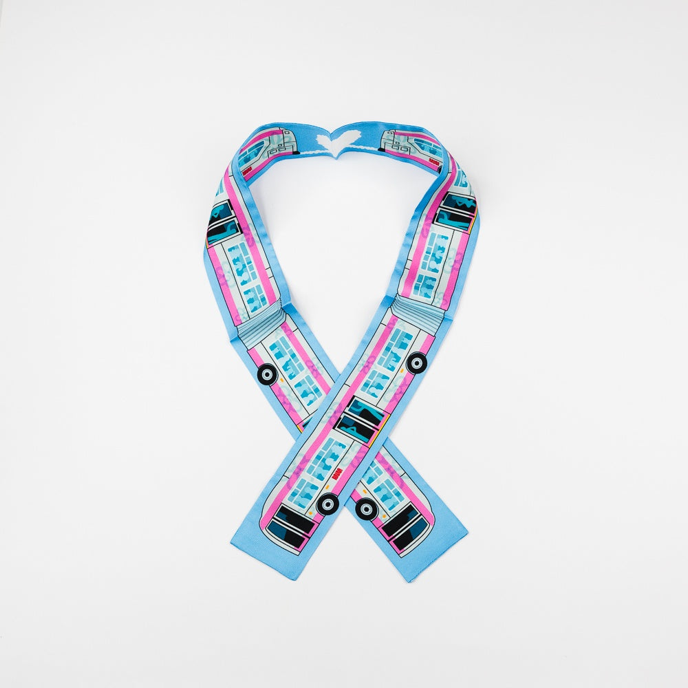 Public Transportation Silk Twilly Skinny Scarf