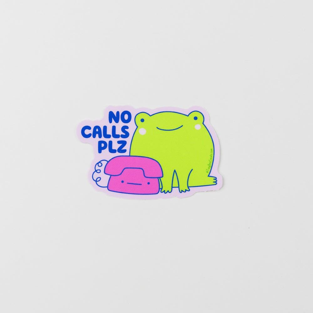 No Calls Please Frog Sticker