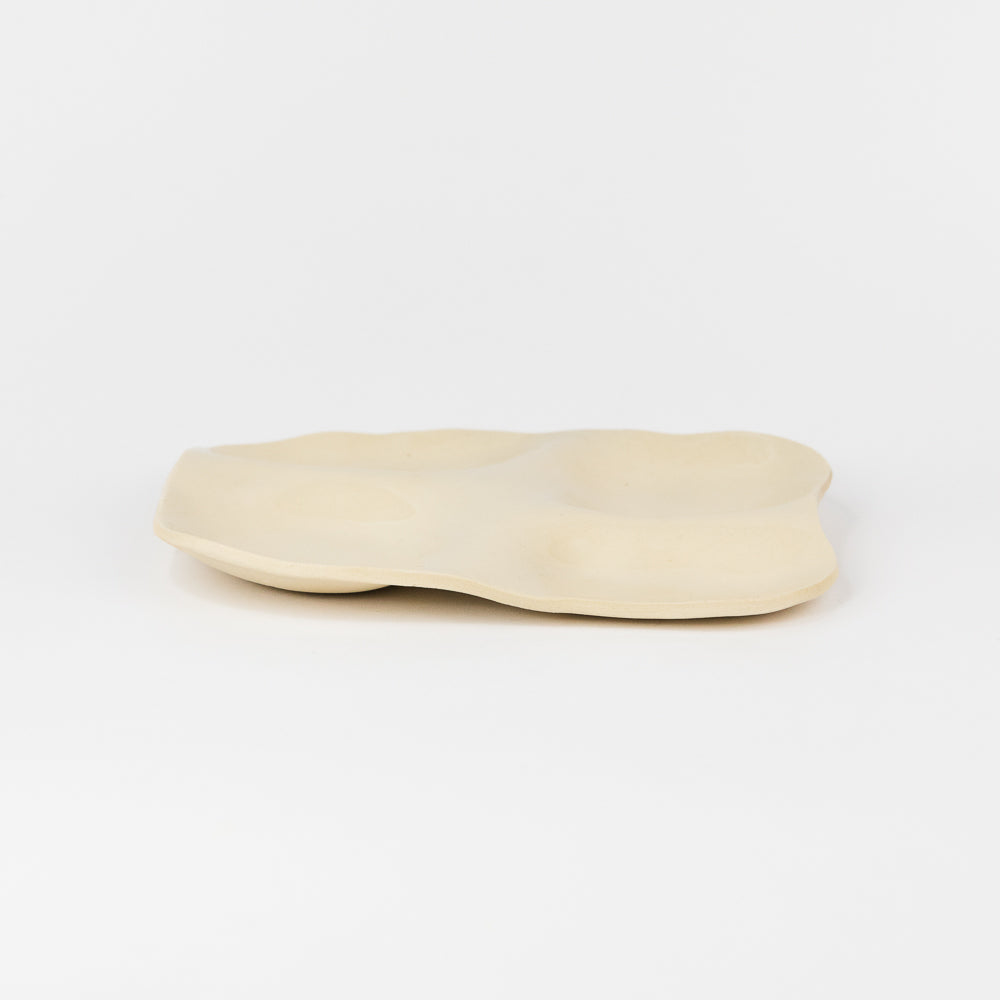 Ceramic Snack Plate - Matte White