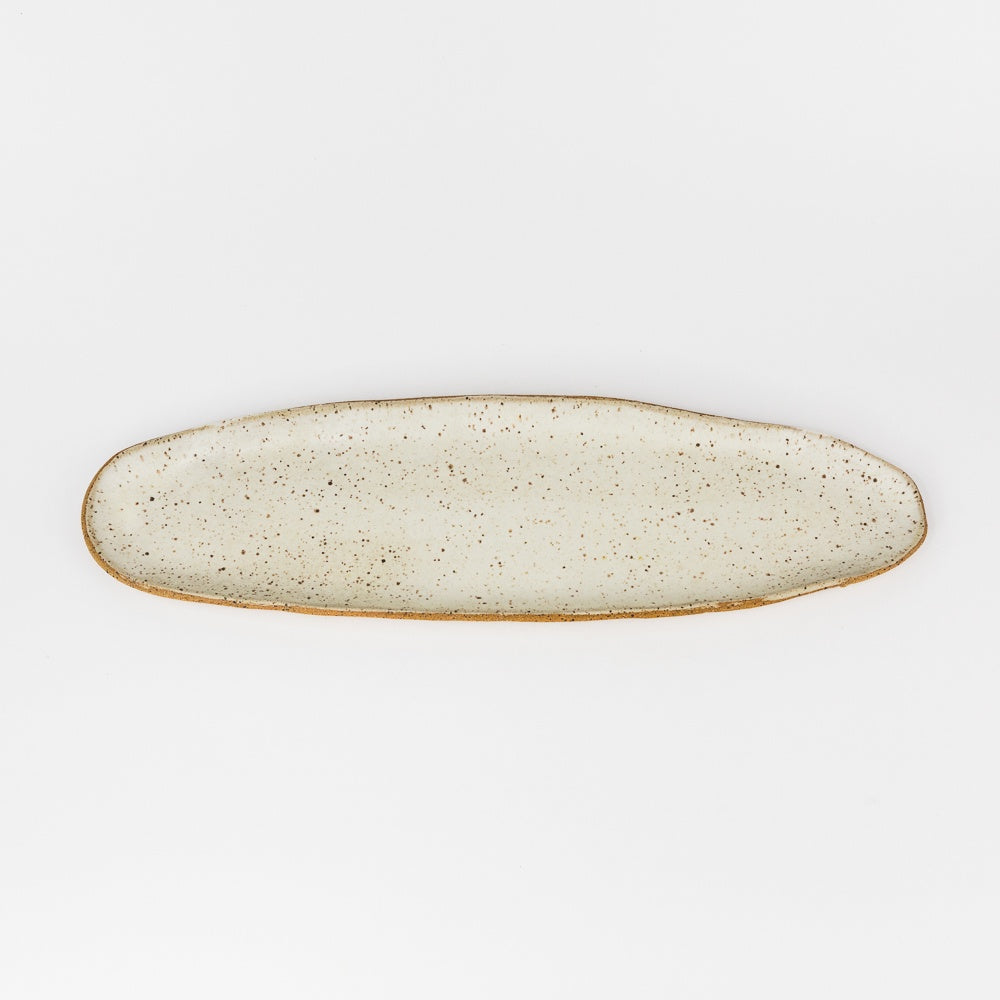 Skinny Oval Ceramic Tray - Matte White