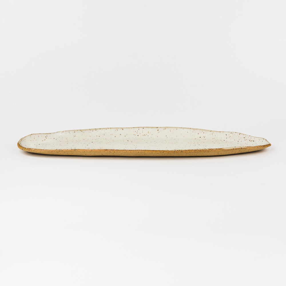 Skinny Oval Ceramic Tray - Matte White