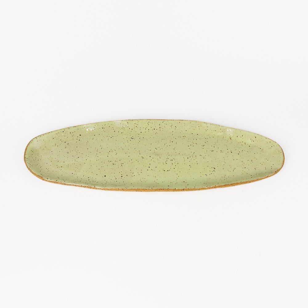 Skinny Oval Ceramic Tray - Mint Chocolate Chip