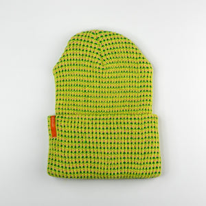 Simple Grid Knit Beanie - Lime Pink by Verloop