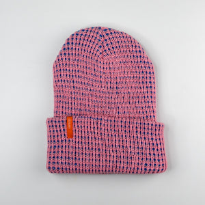 Simple Grid Knit Beanie - Pink by Verloop