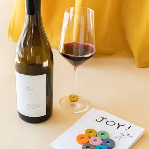 Wine-Ote's Merino Wool Felt Wine Marker Note Card - Joy