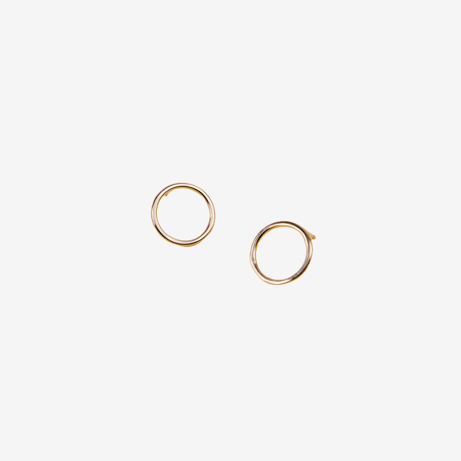 Large Circle Studs - Yellow Gold