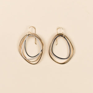 Medium Topography Earrings - Mostly Gold