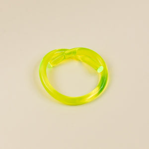 Lucite Knot Bracelet - Neon Green, Medium