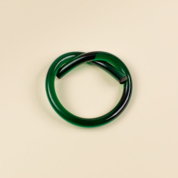 Lucite Knot Bracelet - Green, Medium