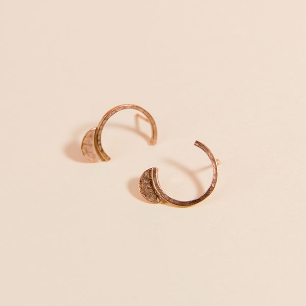 C Curve Post Earring - Rose Gold