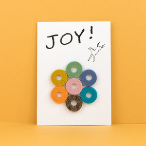 Wine-Ote's Merino Wool Felt Wine Marker Note Card - Joy