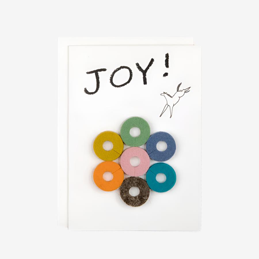 Wine-Ote's Merino Wool Felt Wine Marker Note Card - Joy