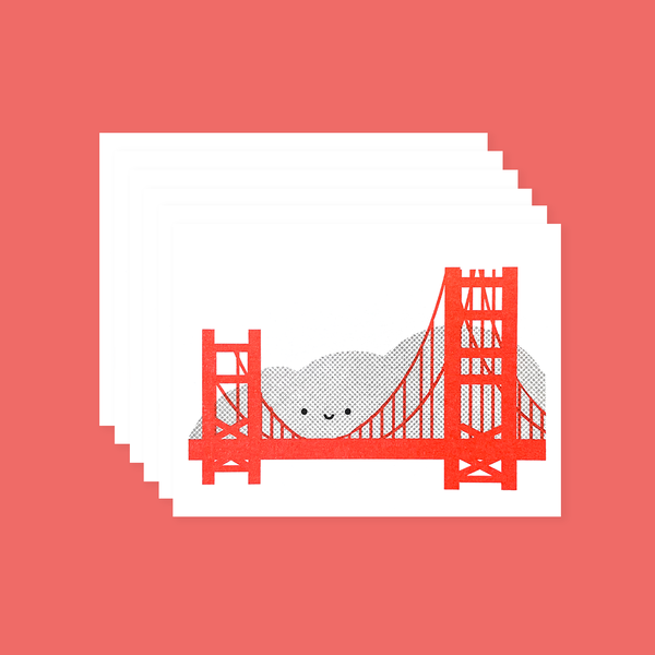 Golden Gate Bridge and Karl Mini Card - Set of 6