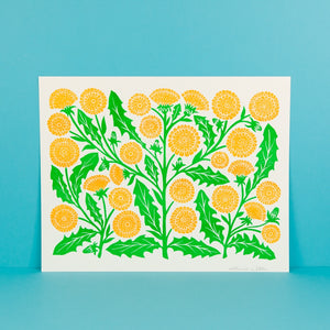 Garden Series: Dandelion Risograph Print