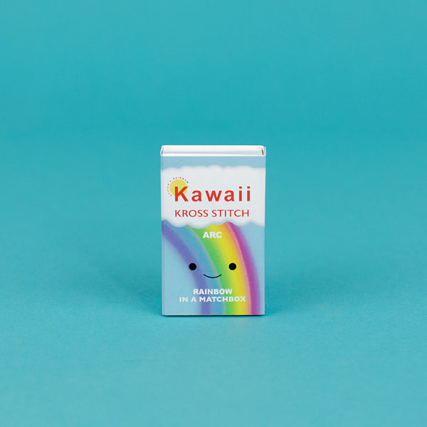 Kawaii Rainbow Arc Mini Cross Stitch Kit In A Matchbox