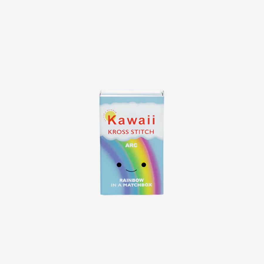 Kawaii Rainbow Arc Mini Cross Stitch Kit In A Matchbox