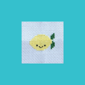 Kawaii Lemon Mini Cross Stitch Kit In A Matchbox