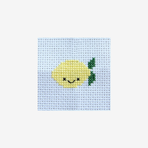 Kawaii Lemon Mini Cross Stitch Kit In A Matchbox