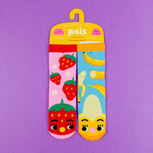 Pals Socks Mismatched Strawberry and Banana