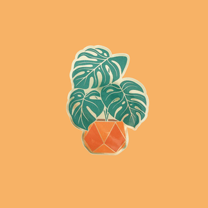 Paper Anchor Monstera Sticker