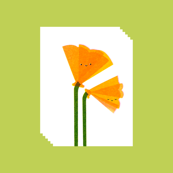 California Poppy Mini Card - Set of 6