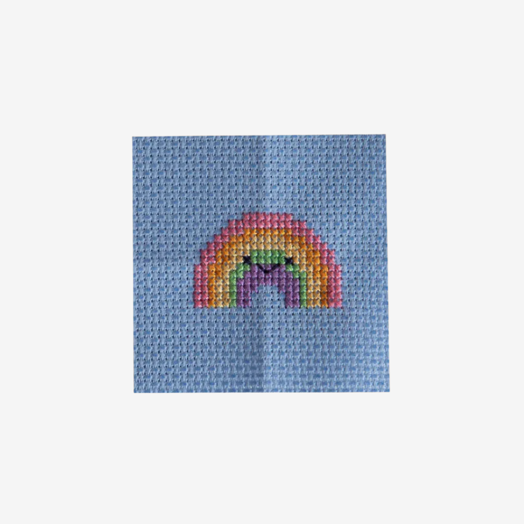 Kawaii Rainbow Arc Mini Cross Stitch Kit In A Matchbox