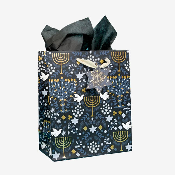 Laurel Menorah Gift Bag - Medium