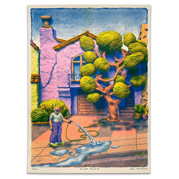 Sunset House 3' risograph print