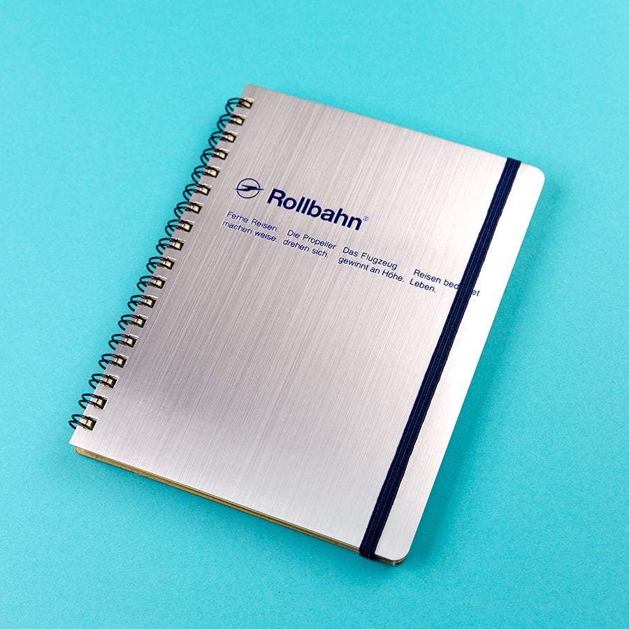 Rollbahn Spiral Notebook, Large - Silver